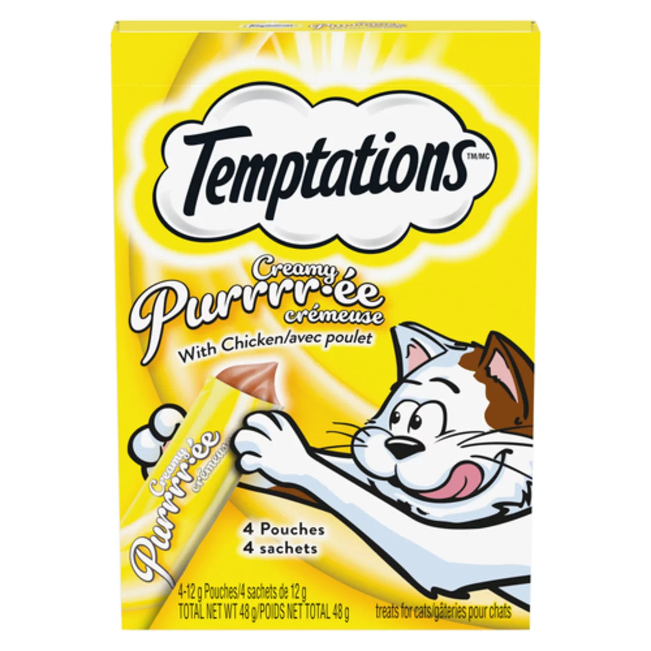 Temptations Cat Treats Creamy Puree With Chicken 4 Pouches x 12 g