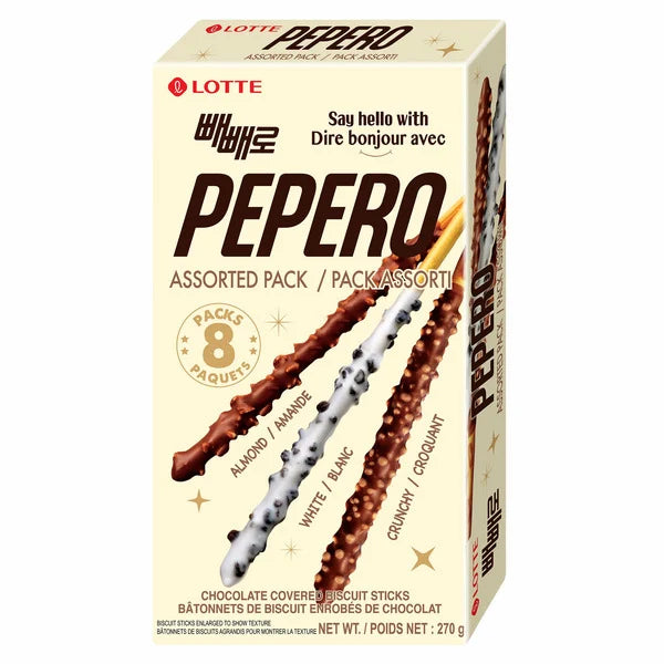 Lotte Assorted Pack Pepero Chocolate Covered Biscuit Sticks 270 g