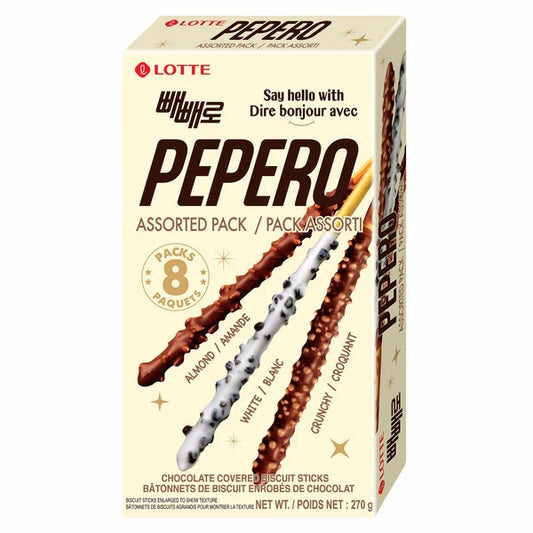 Lotte Assorted Pack Pepero Chocolate Covered Biscuit Sticks 270 g