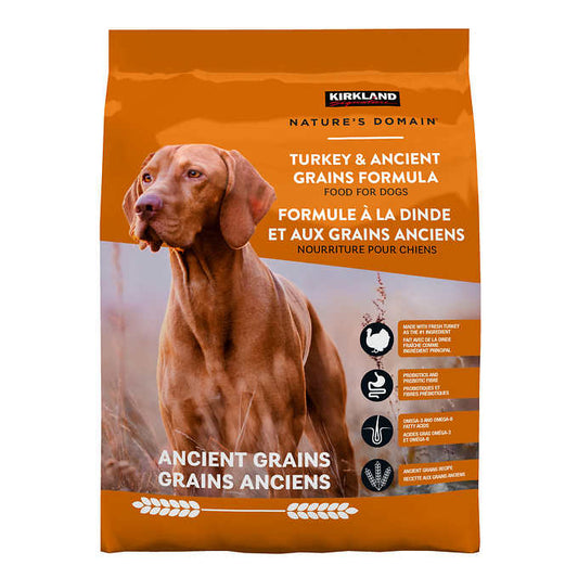 Kirkland Signature Nature’s Domain Turkey & Ancient Grains Formula, Food For Dogs, 15.87 kg (35 lb.)