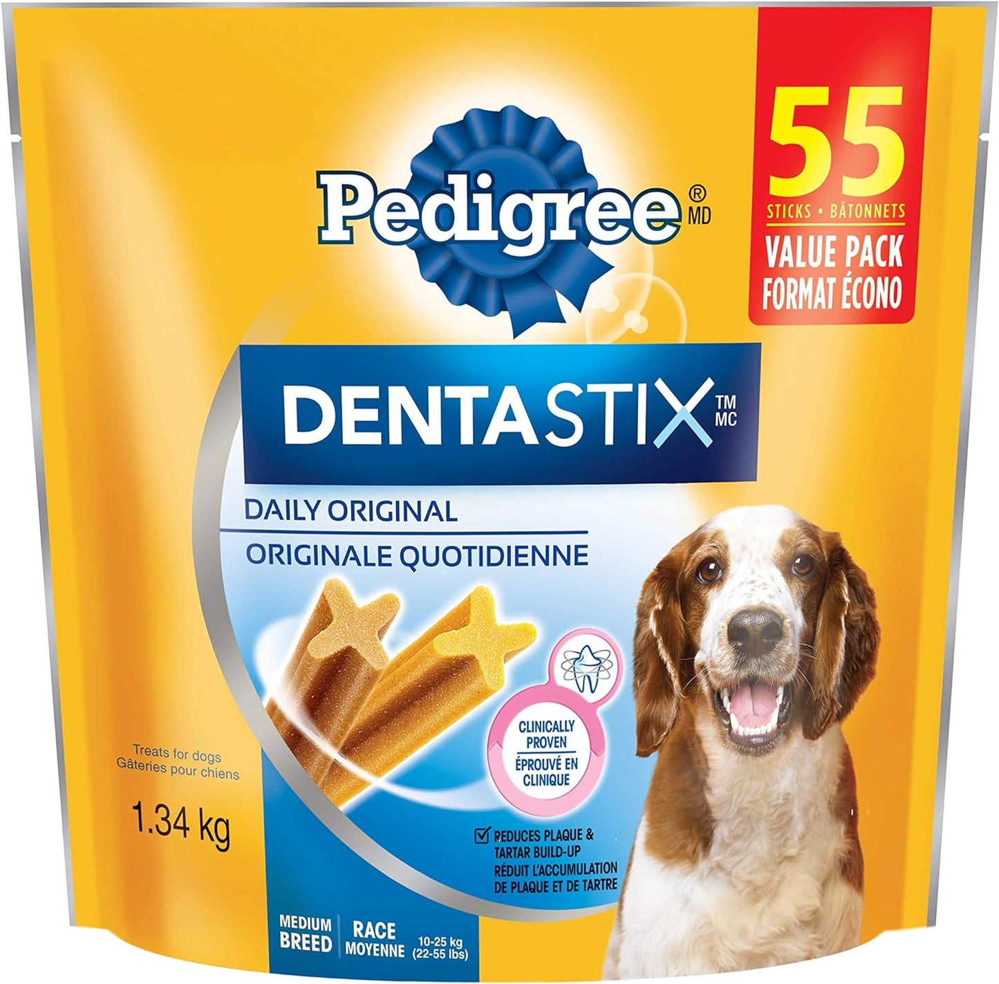 Pedigree Dentastix Treats Original for Medium Dog, 55 Sticks Value Pack, 1.34 Kg