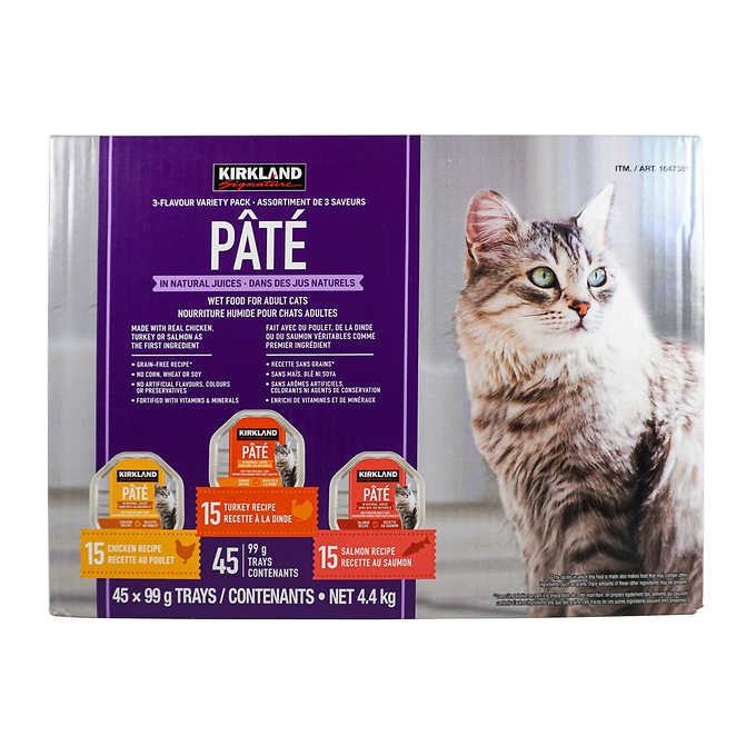 Kirkland Signature Wet Cat Pate Variety Pack 45 x 99 g ( 3.5 oz.)