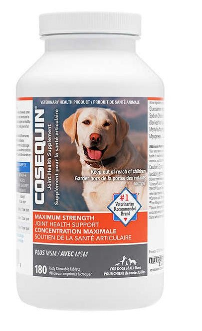 Cosequin DS Maximum Strength Plus MSM Joint Health Supplement for Dogs 180-count