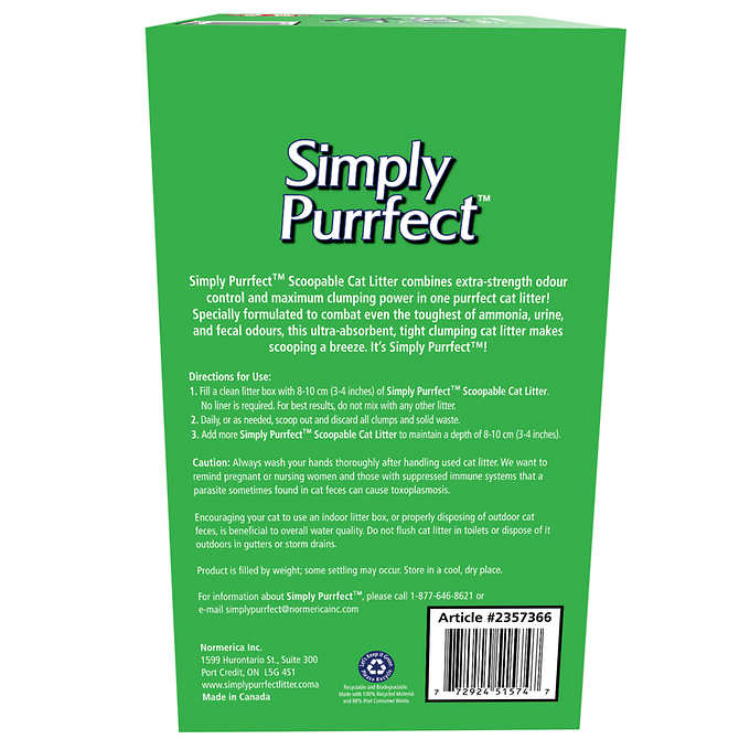 Simply Purrfect Scoopable Cat Litter, 20 kg (44 lb)