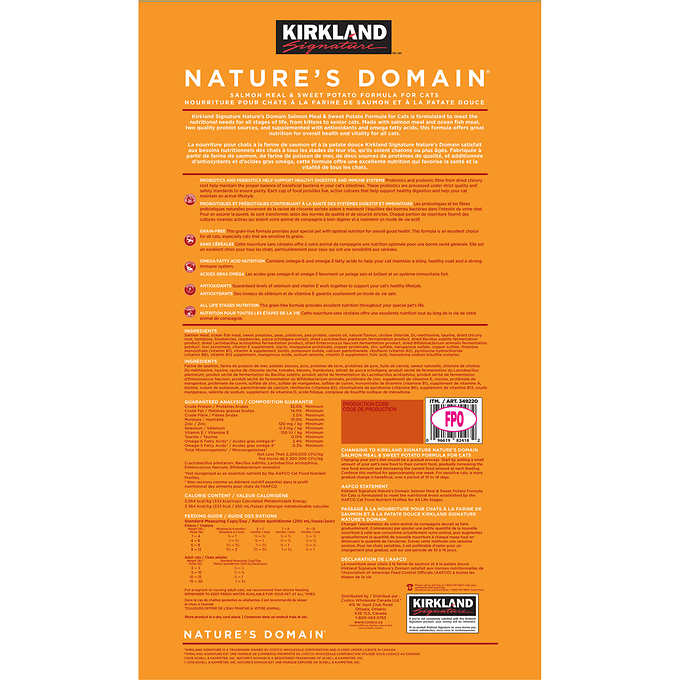 Kirkland Signature Nature's Domain Formula Cat Food, 8.1 kg (17.8 lb.)