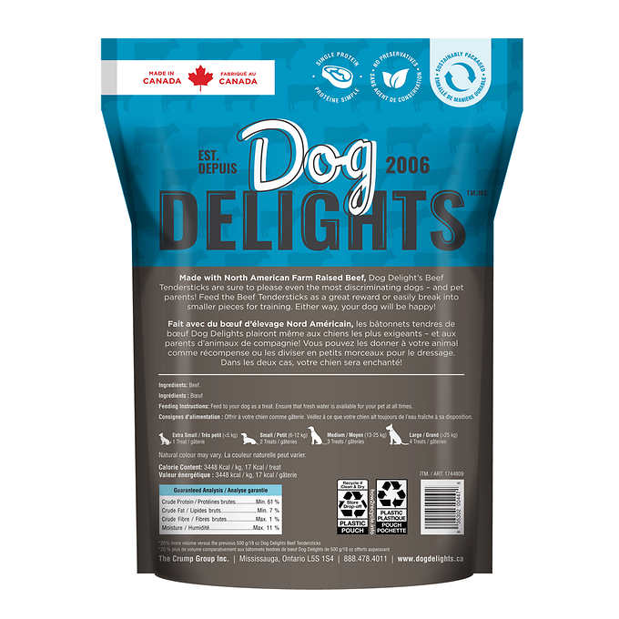 Dog Delights Beef Tendersticks Dog Treats 600 g (1.31 lb.)