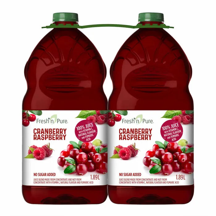 Fresh N Pure Cranberry Raspberry Juice Drink 2x1.89L