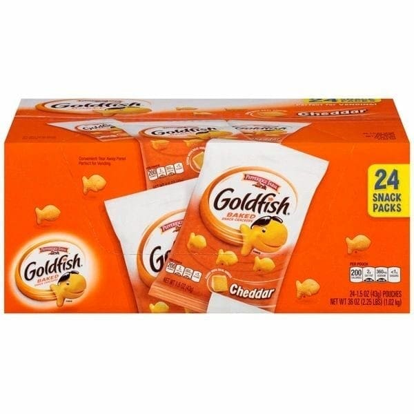 Goldfish Baked Snack Cheddar Crackers, 24 × 43 g