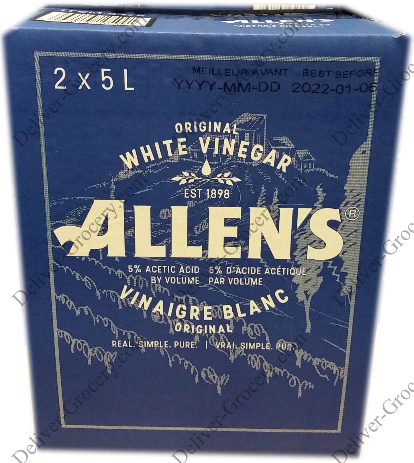 Allen’s White Vinegar, 2 x 5 Ltr