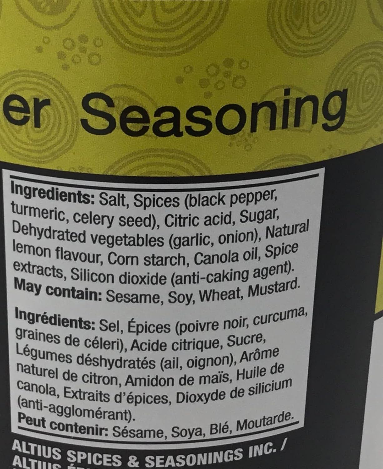 Altius Lemon Pepper Seasoning 900g