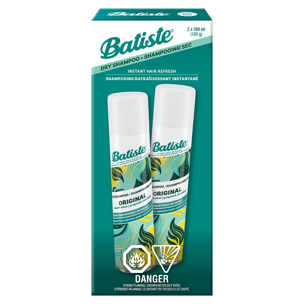 Batiste Dry Shampoo Original, 2 x 300 mL