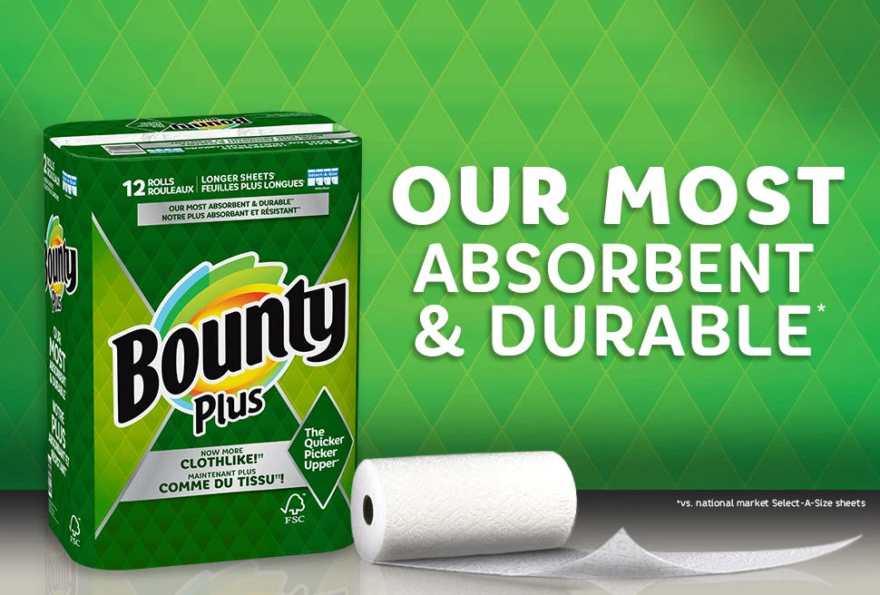 Bounty Plus Paper Towels 12 Rolls x 86 Sheets