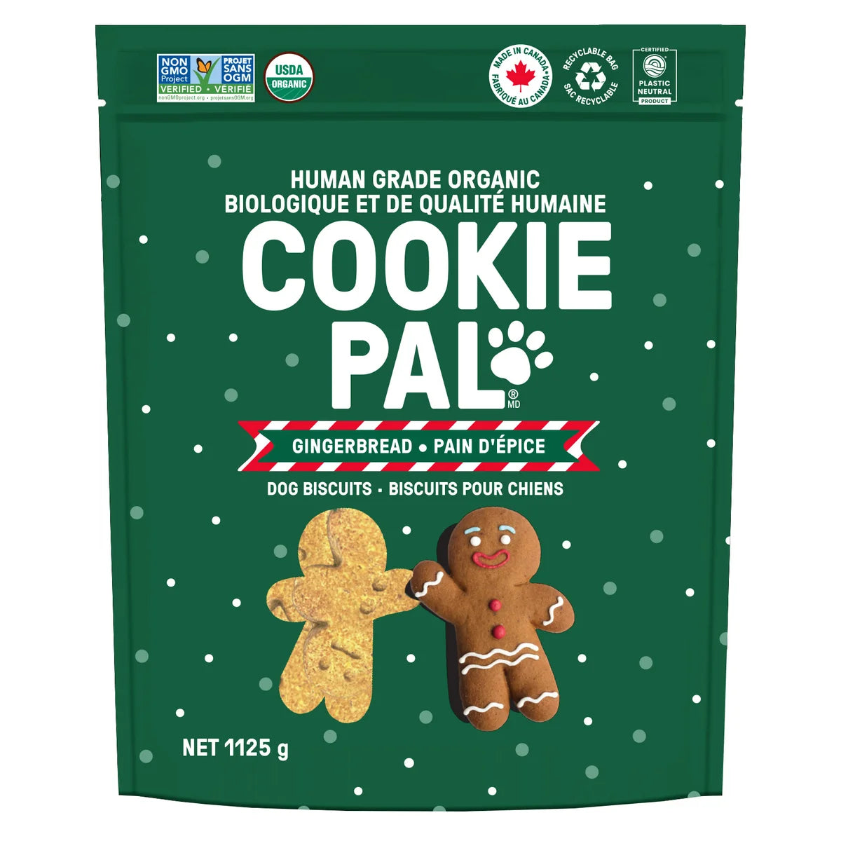 COOKIE PAL Organic Gingerbread Dog Biscuits, 1.125 Kg