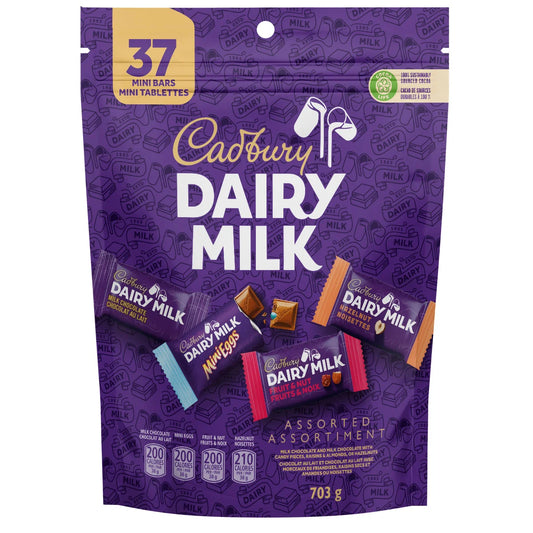 Cadbury Dairy Milk Assorted Chocolate Mini Bars, 703 g