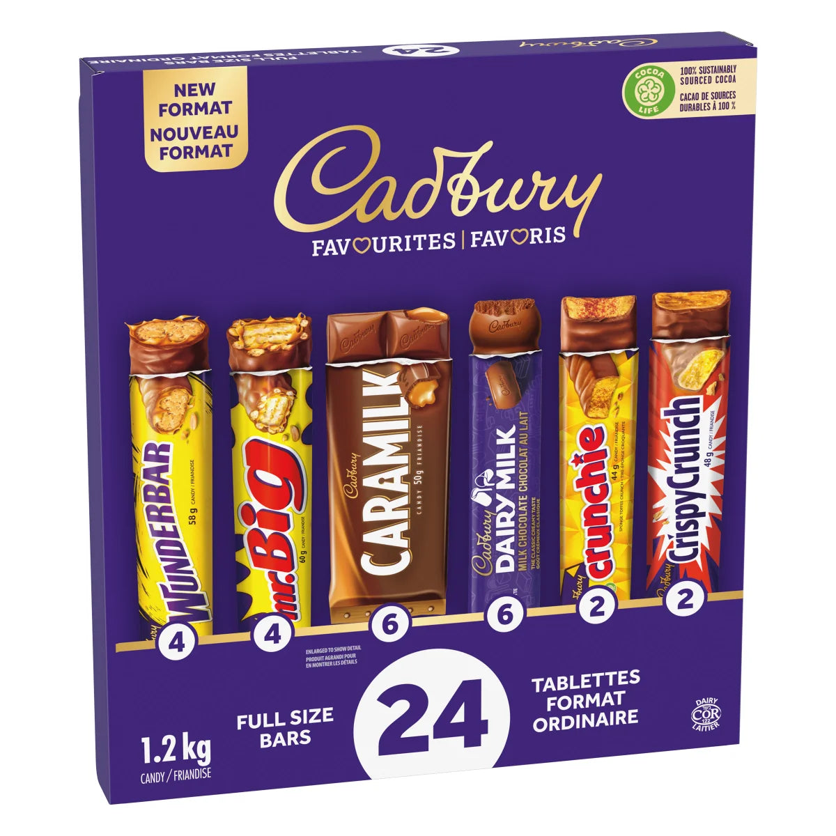 Cadbury Favourites Candy Bars, Variety Pack, 1.2 kg