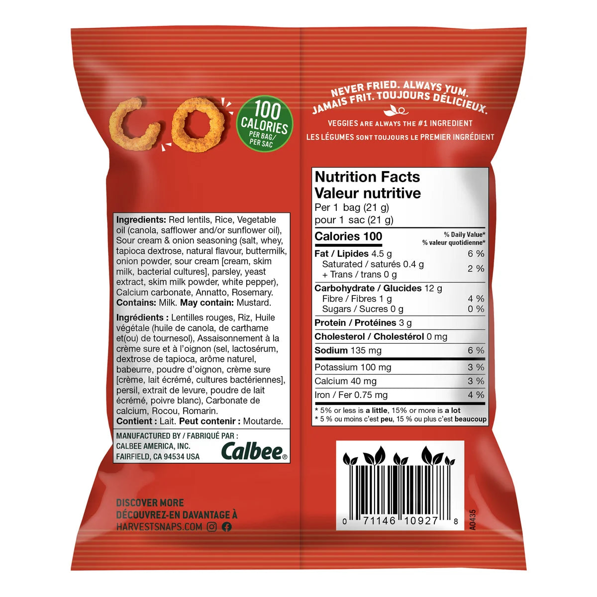 Calbee Harvest Snaps, Baked Green Pea and Red Lentil Snacks, 588 g