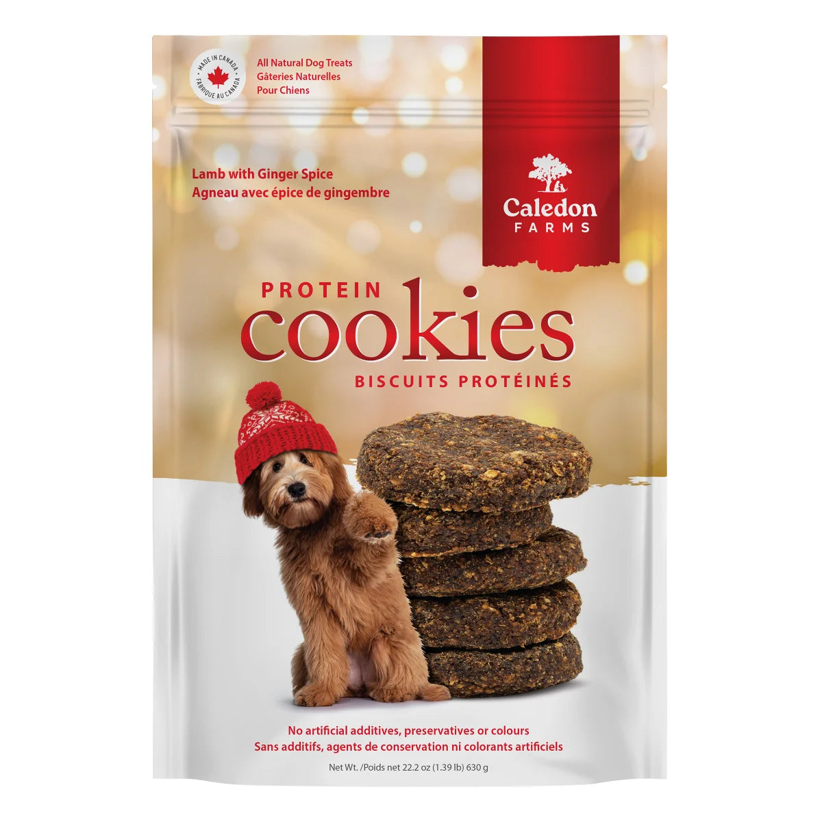 Caledon Farms Protein Cookie Dog Treats in Holiday Gift Tin 1.25 kg (44.4 oz.)