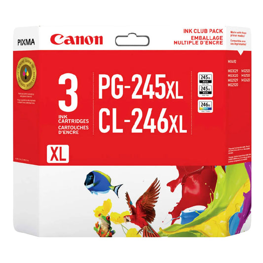 Canon PG-245XL Black and CL-246XL Colour Ink Cartridge (8278B018) 3-pack