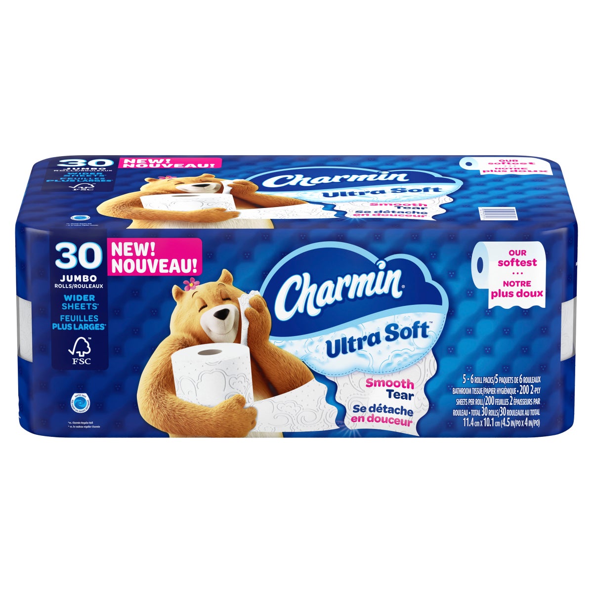 Charmin Ultra Soft Toilet Paper Jumbo Rolls, 30 x 200 Sheets