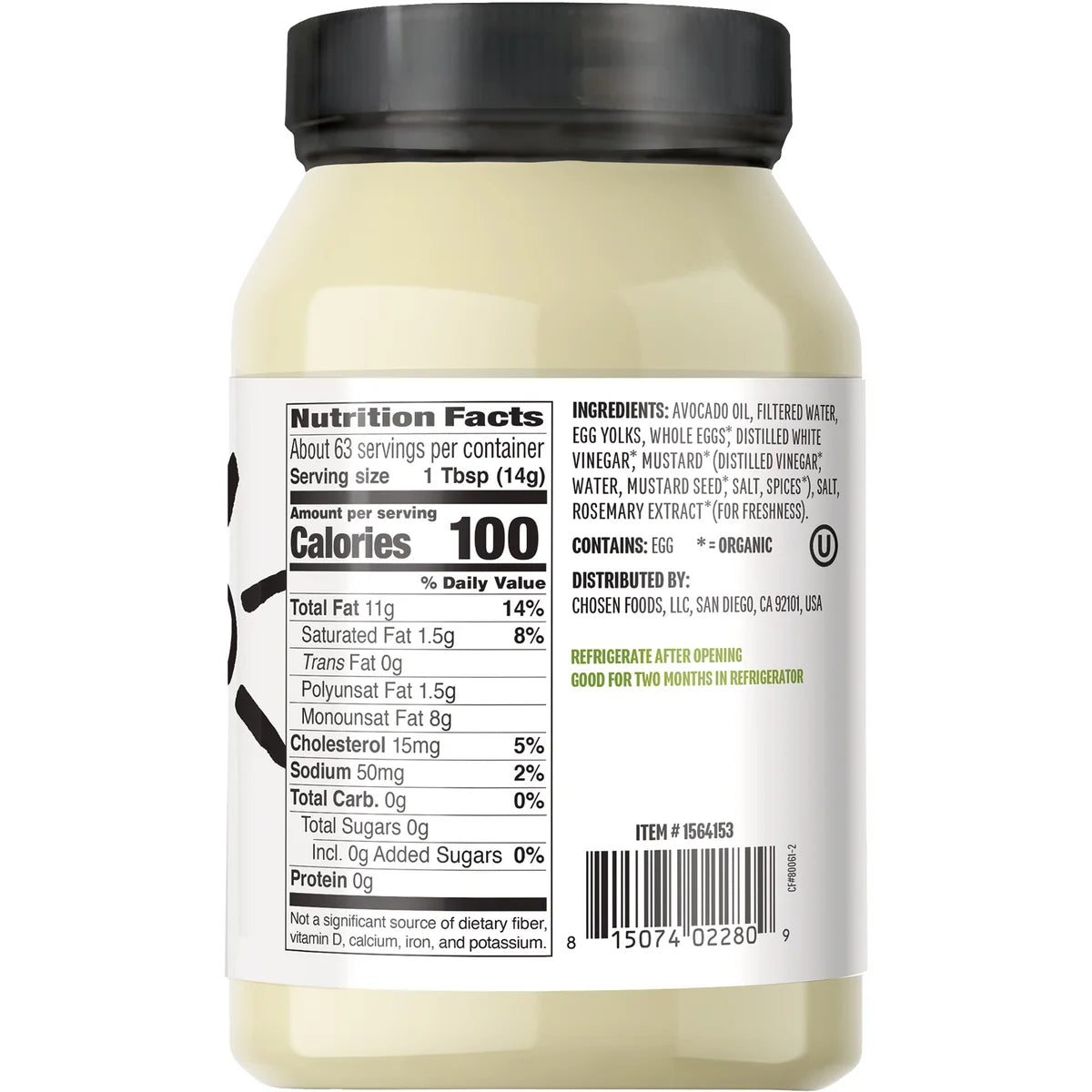 Chosen Foods Classic Made with avocado oil Mayonnaise, 946 ml