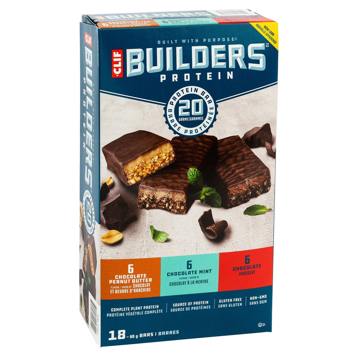 Clif Builders Protein Bars, 18 × 68 g