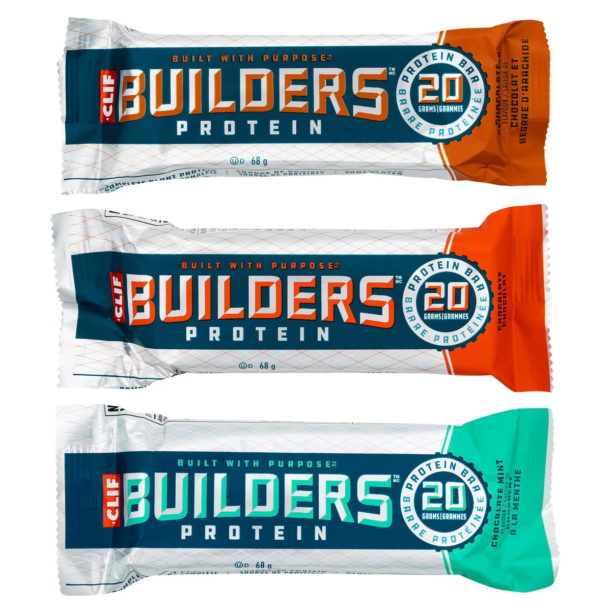 Clif Builders Protein Bars, 18 × 68 g