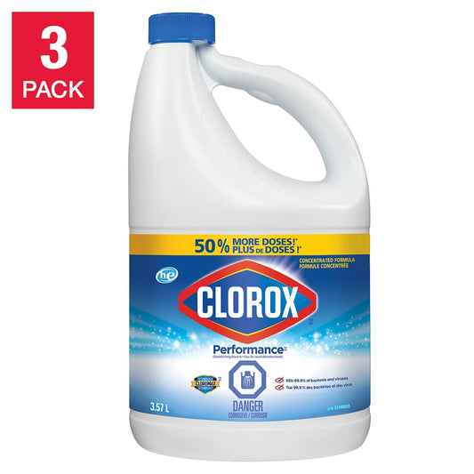 Clorox Performance Disinfecting Bleach, 3 x 3.57L