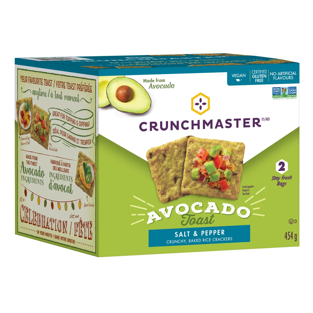 Crunchmaster Avocado Toast Crackers with Salt & Pepper, 454 g