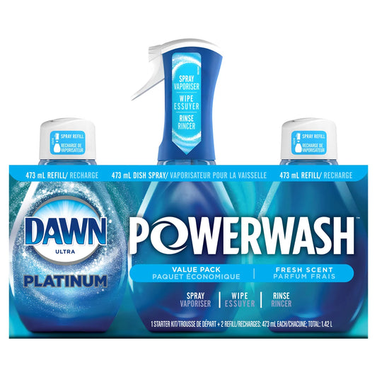 Dawn Platinum Powerwash Dish Spray with Refills 3 x 473 ml