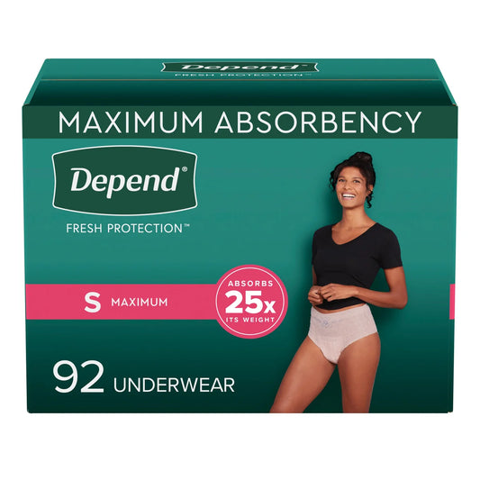 Depend Women's Maximum Absorbency Underwear Small 92 Count