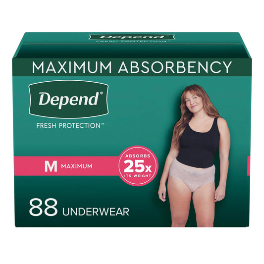 Depend Women's Maximum Absorbency Underwear Medium 88 Count