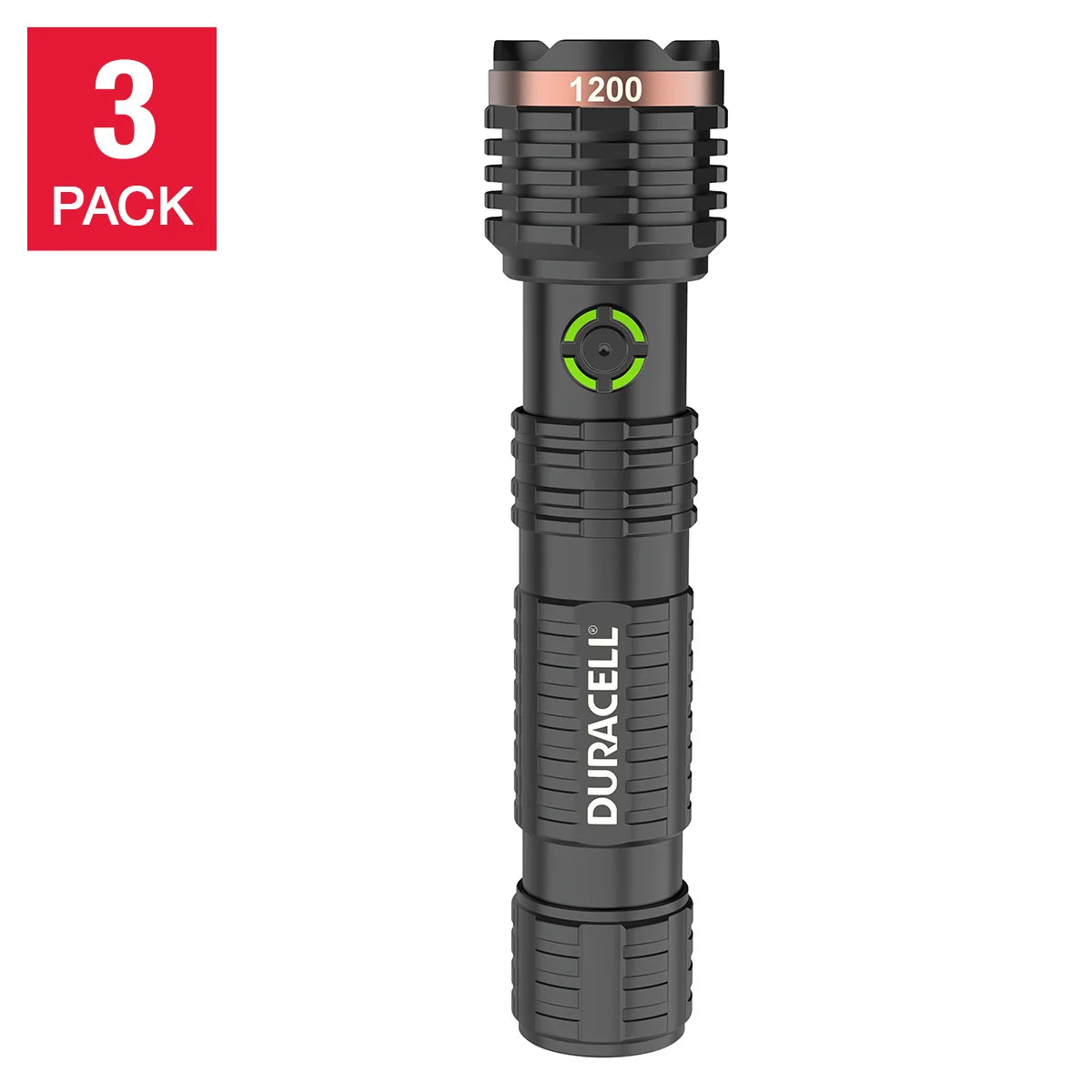 Duracell 1200LM Hybrid LED flashlight 3-pack