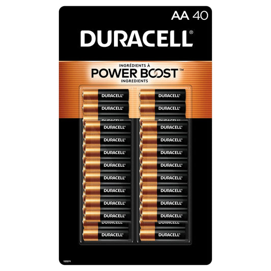 Duracell CopperTop AA Batteries with Power Boost Ingredients, 40 count