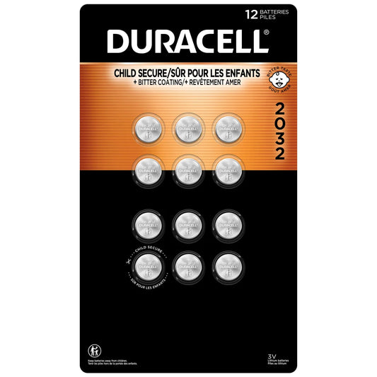 Duracell Lithium 2032 Coin Batteries, 12-count