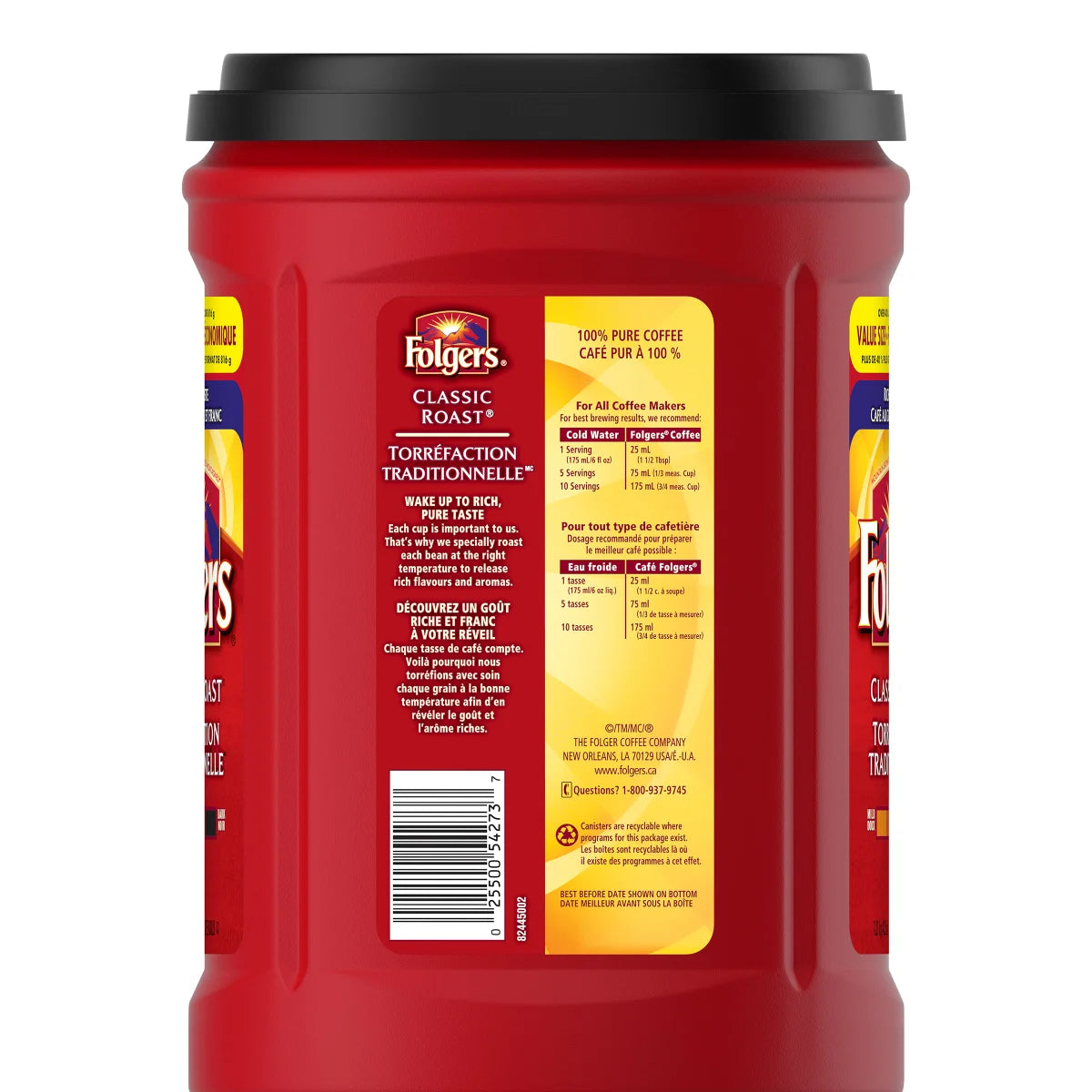 Folgers Classic Roast Ground Coffee, 1.21 kg