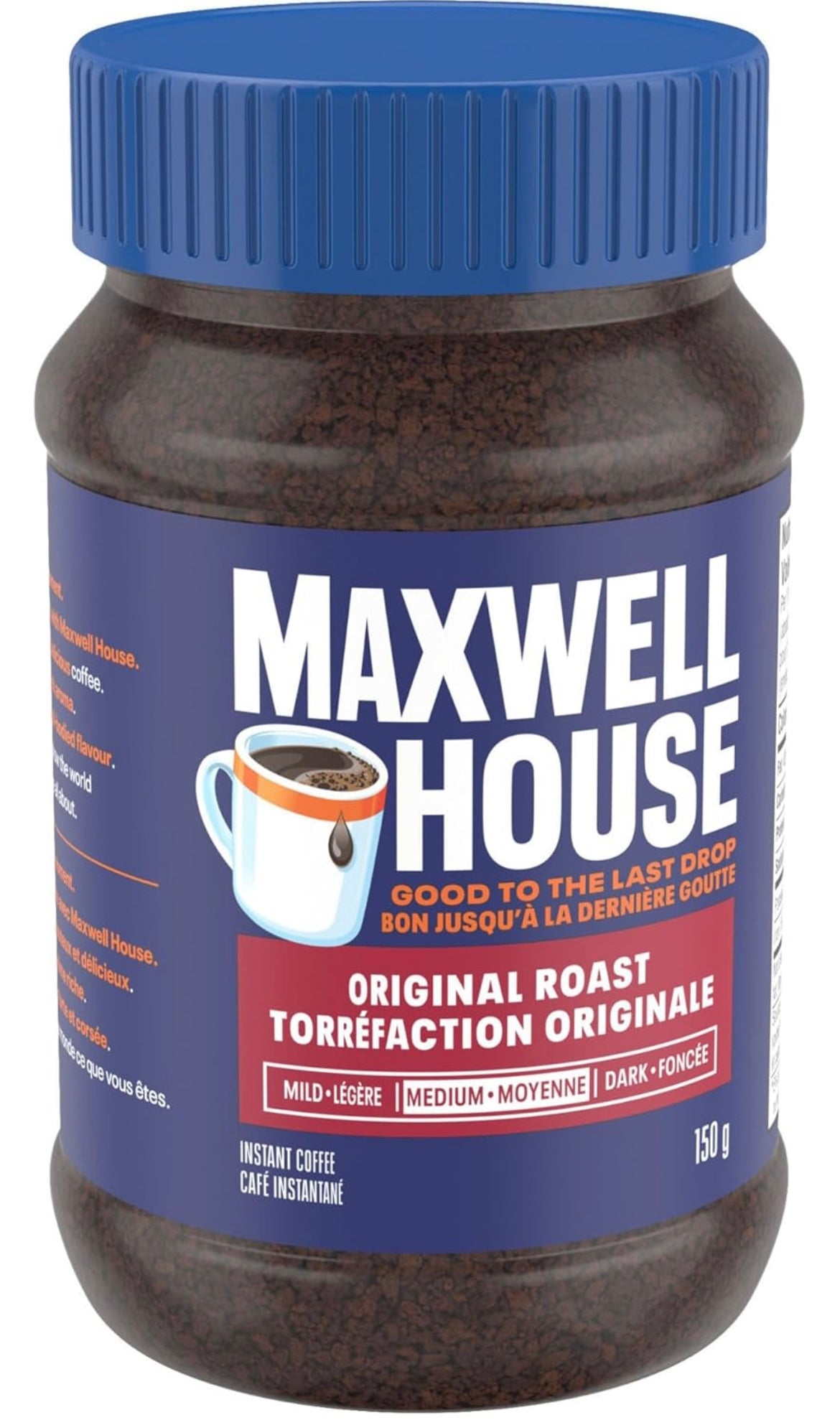 Maxwell House Original Roast Instant Coffee, 150g