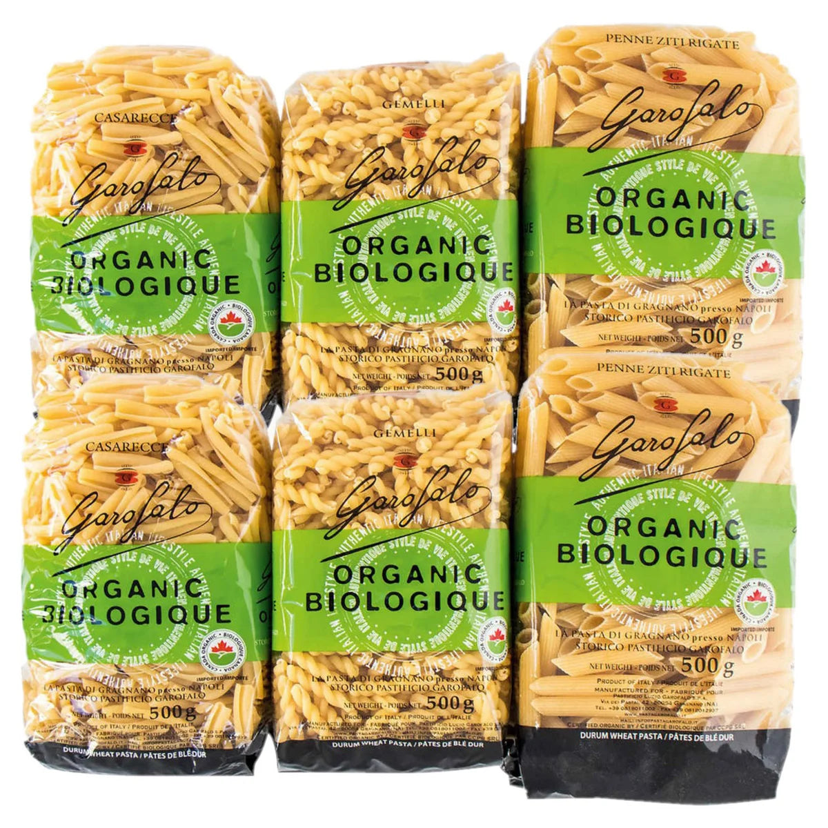 Garofalo Organic Pasta Variety Pack, 6 × 500 g