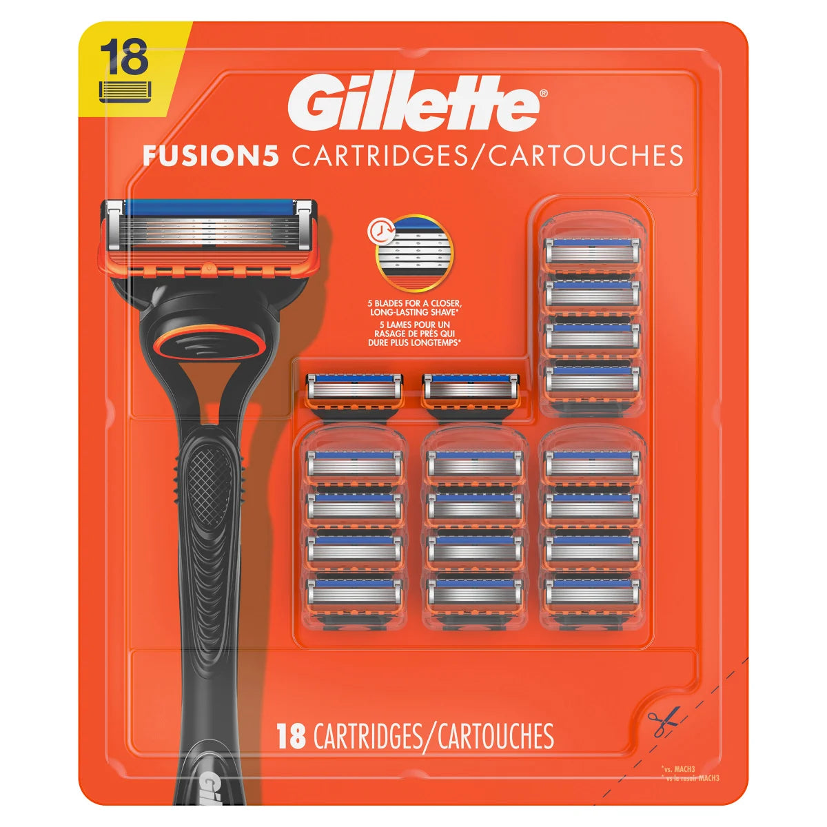 Gillette Fusion5 Razor Cartridge Refills, 18-count