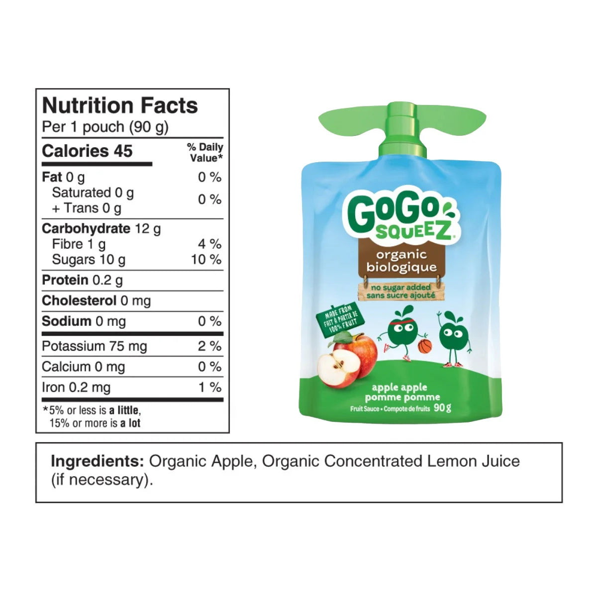 GoGo SQUEEZ Organic Fruit Sauce Variety Pack, 24 × 90 g