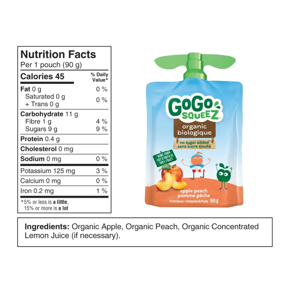 GoGo SQUEEZ Organic Fruit Sauce Variety Pack, 24 × 90 g