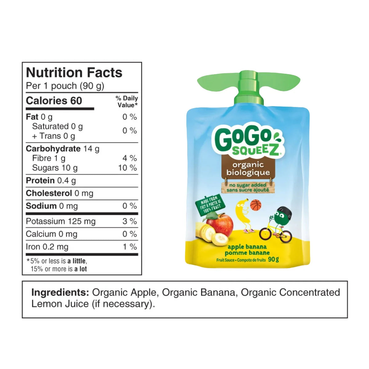 GoGo SQUEEZ Organic Fruit Sauce Variety Pack, 24 × 90 g