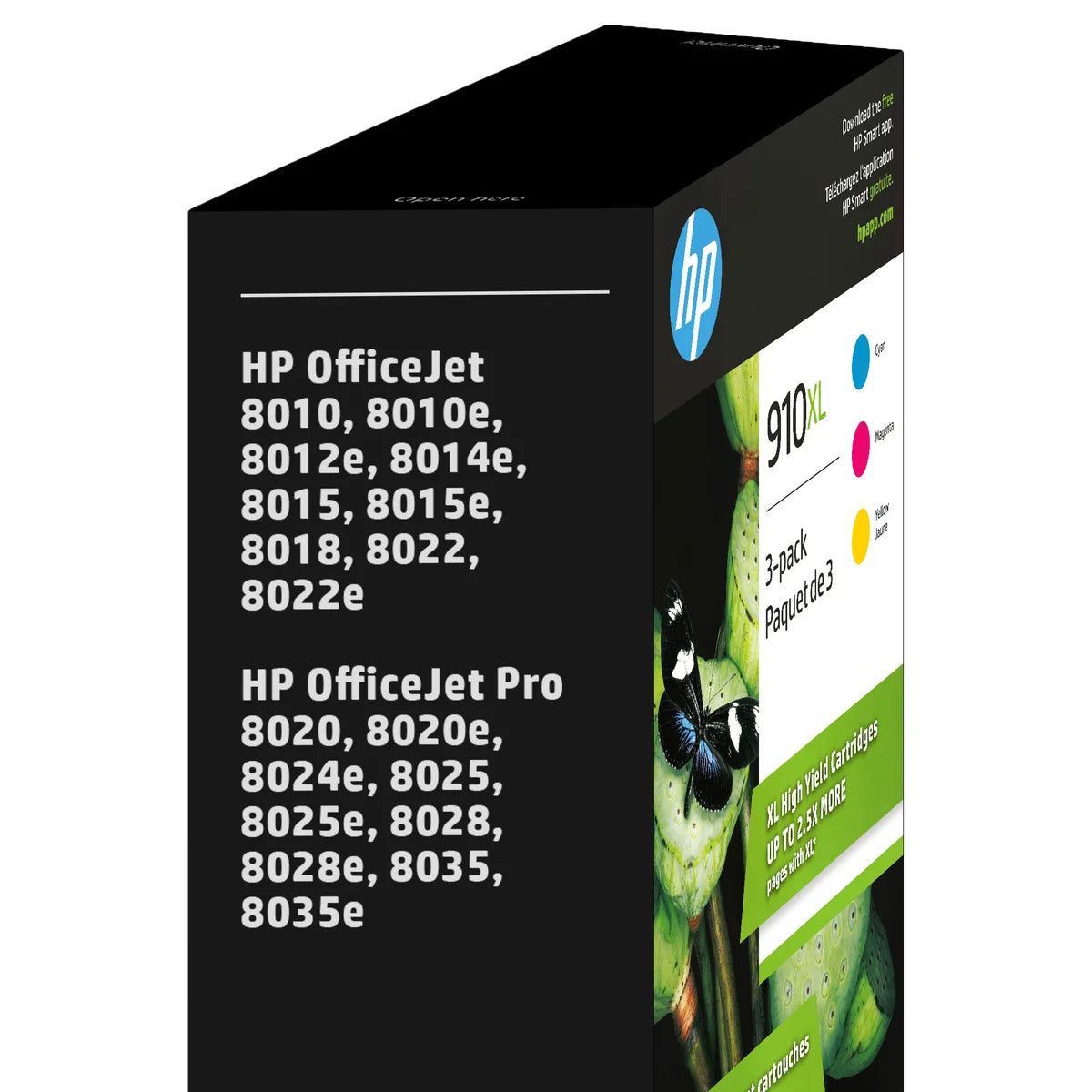 HP 910XL Cyan, Magenta and Yellow High Yield Original Ink Cartridges (3YM86BN) Combo-pack