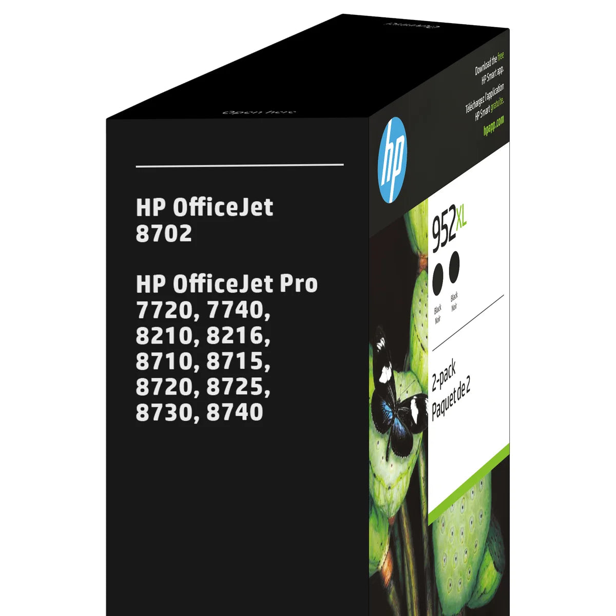 HP 952XL Black High Yield Original Ink Cartridges (N9K29BN) 2-pack