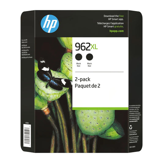 HP 962XL High Yield Black Original Ink Cartridge (3JB35BN) Twin-pack