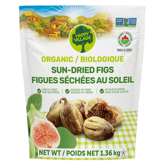 Happy Village Organic Sun-Dried Figs, 1.36 kg