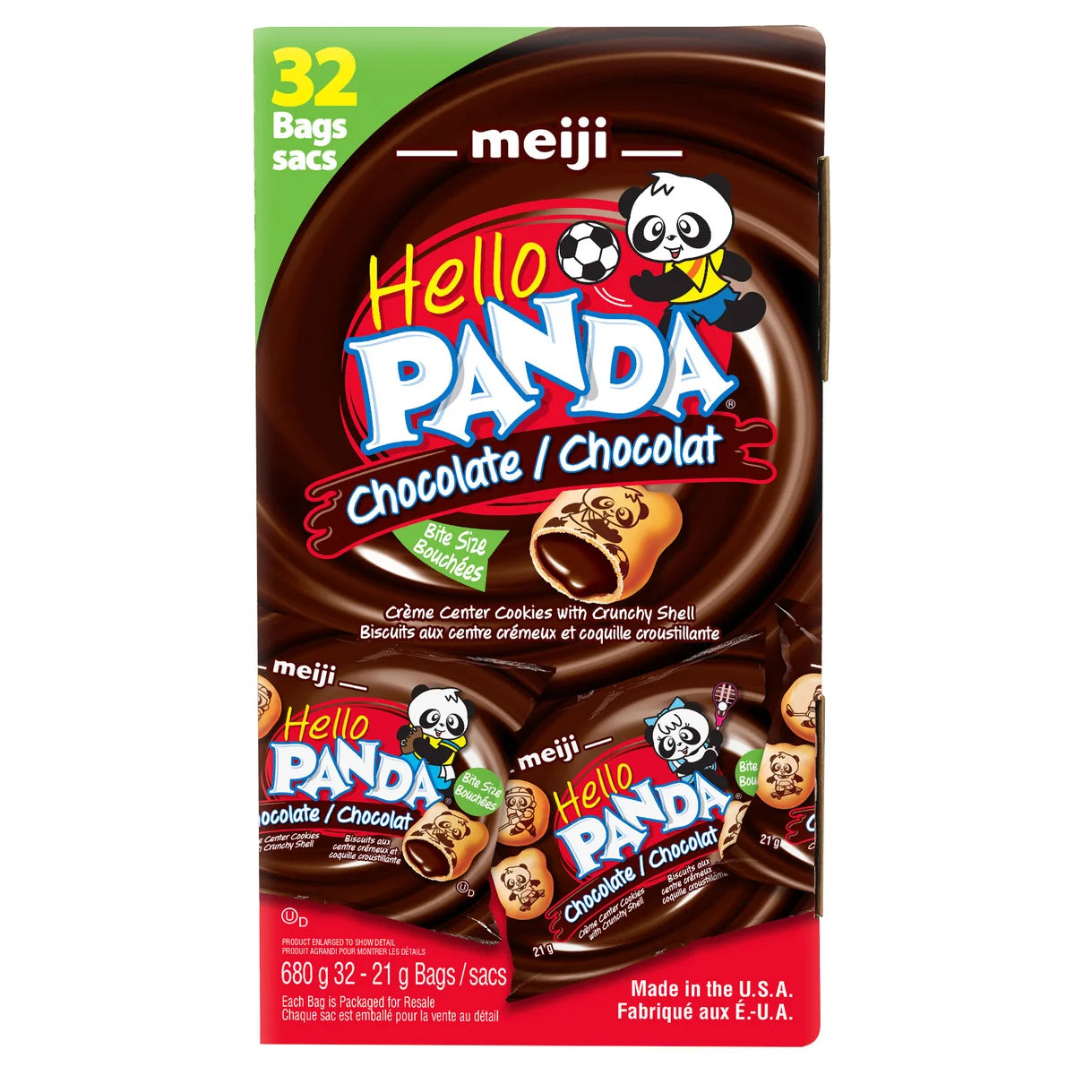 Hello Panda Chocolate Crème Filled Cookies, 32 × 21 g