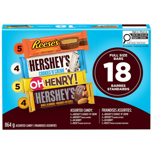 Hershey's Assorted Candy, 18 Pack 864 g