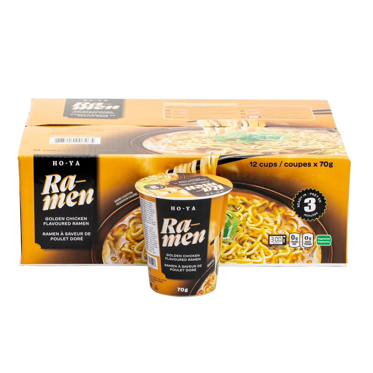 Ho-Ya Golden Chicken Flavoured Ramen, 12 × 70 g