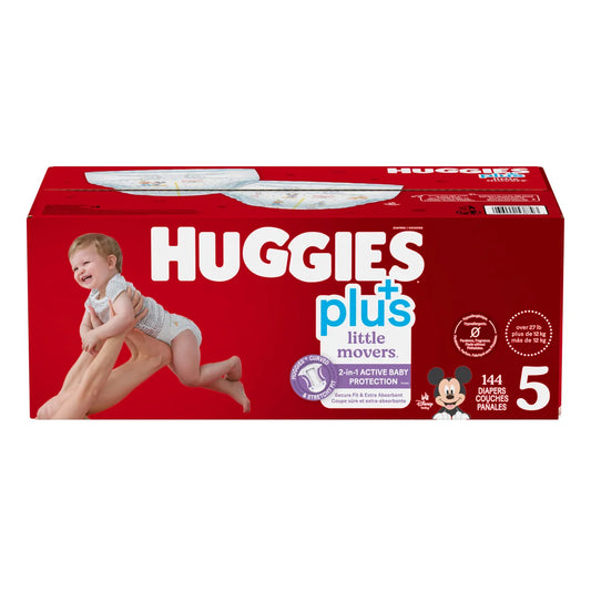 Huggies Little Movers Plus Diapers, Diaper Size: 5 (27+ lb/12+ kg))