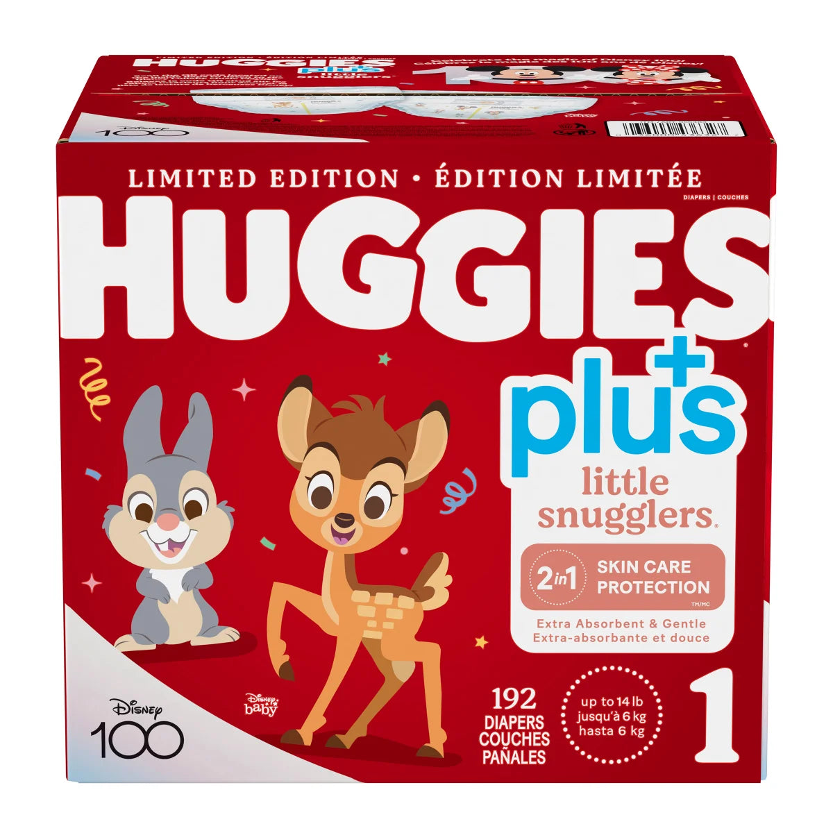 Huggies Little Snugglers Plus Diapers, Sizes 1  (8-14 lb/4-6 kg)